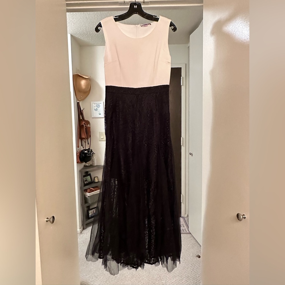 White & Black Formal Dress